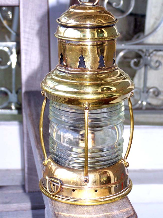 A Beautiful early 20th century Perkins Marine Anchor Lamp with original burner circa 1910.